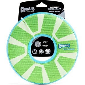 Max Glow Zipflight Flying Disc Dog Toy - Water Floating Flyer for Beach and Pool